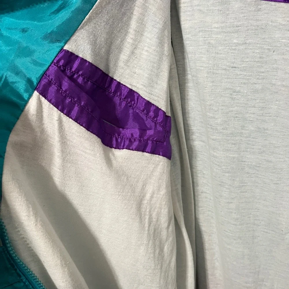 RARE Vintage Nike SWOOSH Spell out tag 90's Windbreaker colorblock hooded jacket
